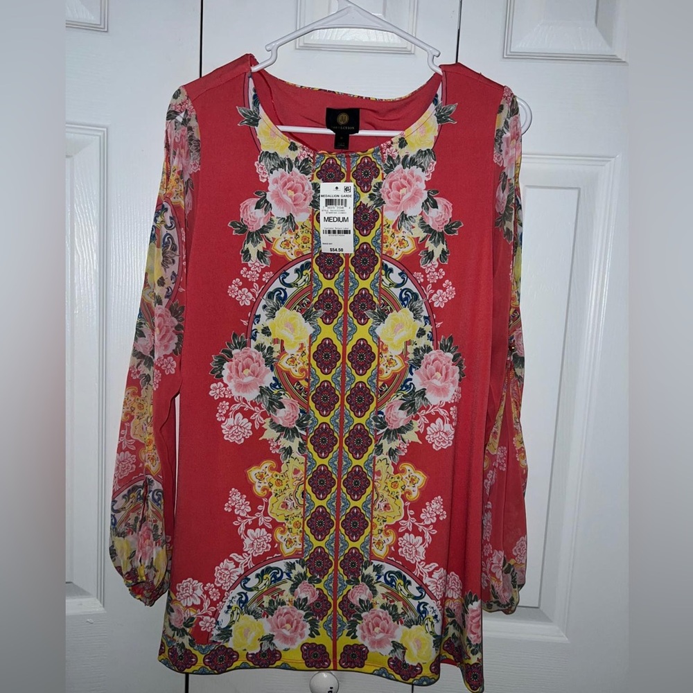JM collection blouse size M multi color for women’s